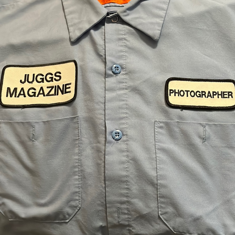 Jug’s Magazine photographer .Men’s novelty button down shirt. Your going laugh
